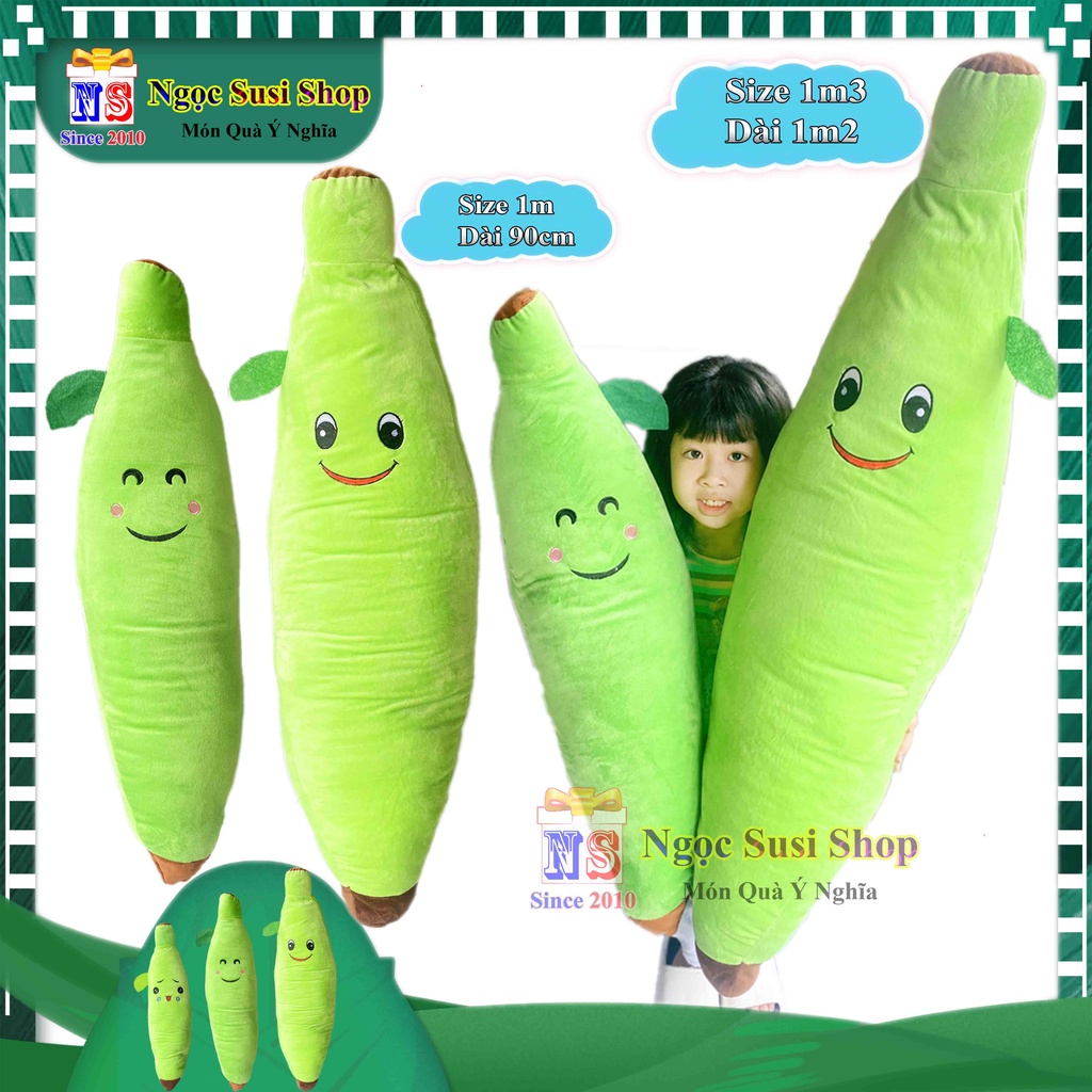 GẤU BÔNG GỐI ÔM TRÁI CHUỐI XANH SIZE TO SIÊU MỀM MỊN  - THÚ BÔNG TRÁI CHUỐI
