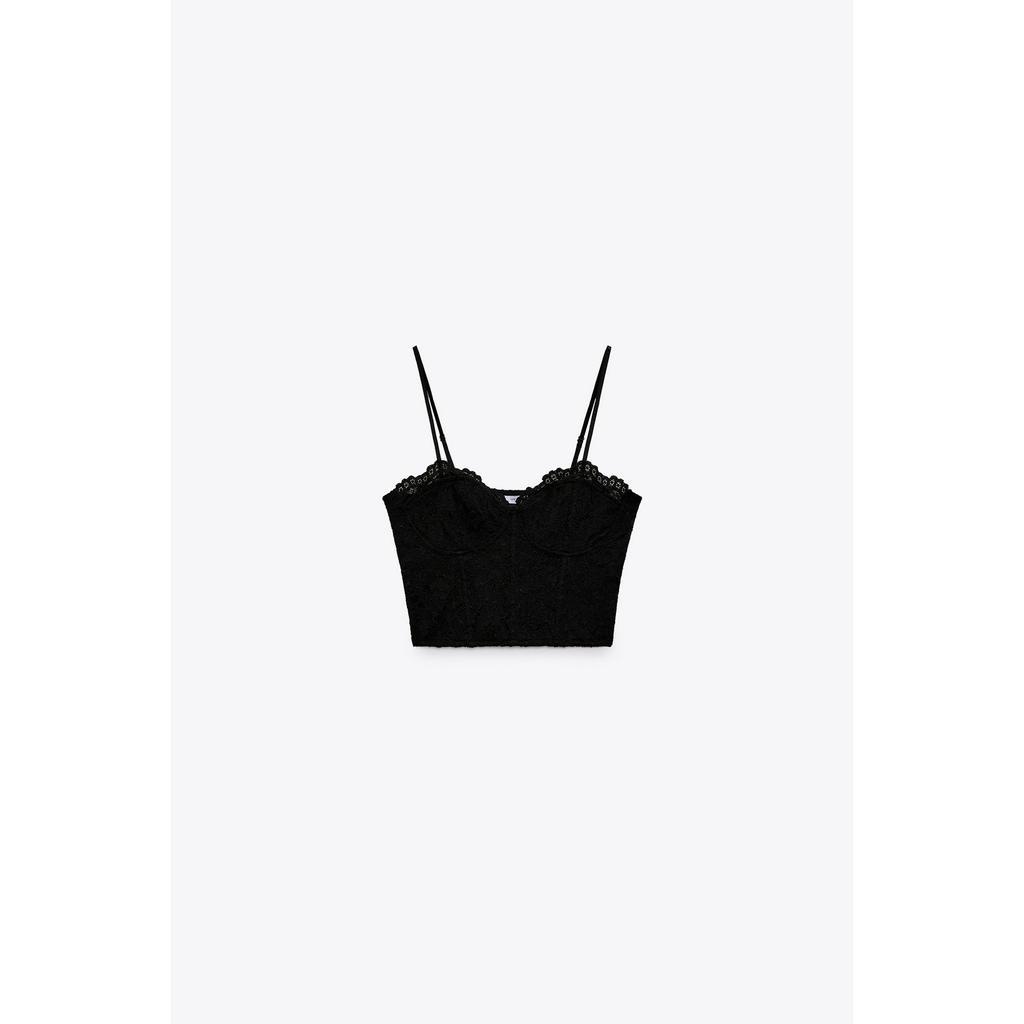 Bill Đức - Áo bralette ren Zara sale auth new tag cao cấp chính hãng crop top bralette hai 2 dây có sẵn 2712/369