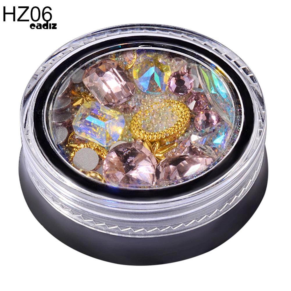 Hộp phụ kiện đá trang trí móng tay 3D tiện dụng DIY