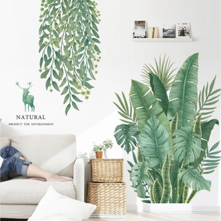 Decal Tranh Dán Tường Không Gian Xanh Lá Nhiệt Đới A2