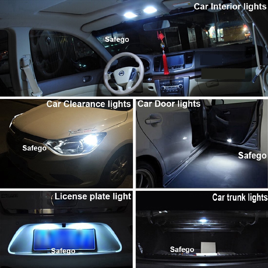 Bộ 10 Đèn LED 4 SMD Chất Liệu Silica Gel Màu Sắc Trắng Cho Biển Số Xe Hơi