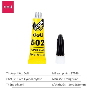 Keo siêu dính Deli có thể dính túi ,giày,dép - keo 502 deli - 1 lọ - 7146 - HOKAMI STORE