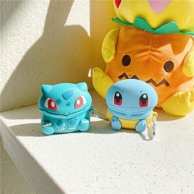 Vỏ bảo vệ hộp sạc tai nghe bluetooth bằng silicon mềm chống rơi hình Pikachu thích hợp cho #Airpods 1/2