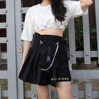 Quần váy ulzzang chain zip