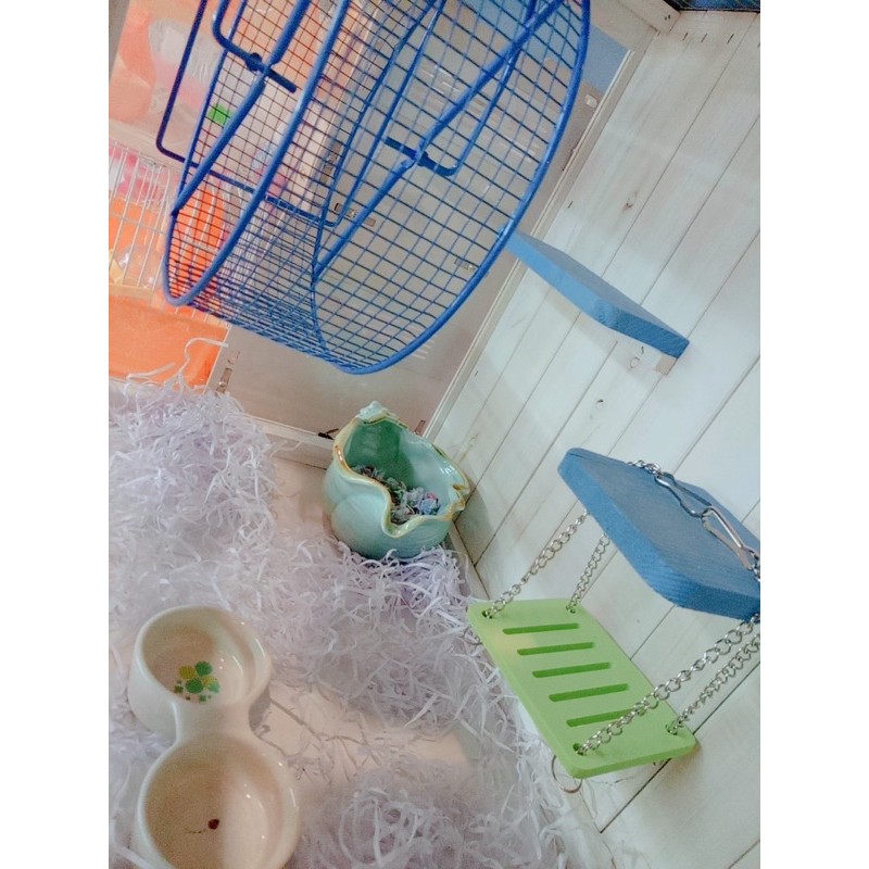 Lồng biệt thự xanh trắng dành cho hamster, sóc (KHÔNG PHỤ KIỆN )