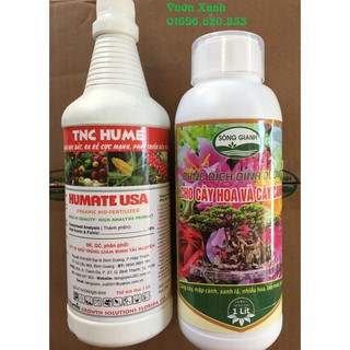 sale off Combo dung dịch dinh dưỡng cho hoa cây cảnh Sông Gianh và Humate USA hàng chuẩn cty.