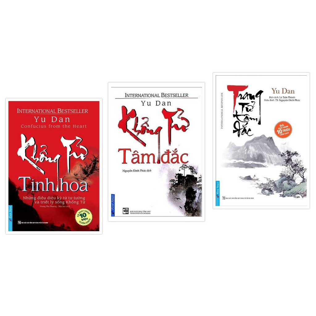 Sách - Combo Khổng tử tinh hoa + Khổng tử tâm đắc + Trang tử tâm đắc - FirstNews Tặng Kèm Bookmark