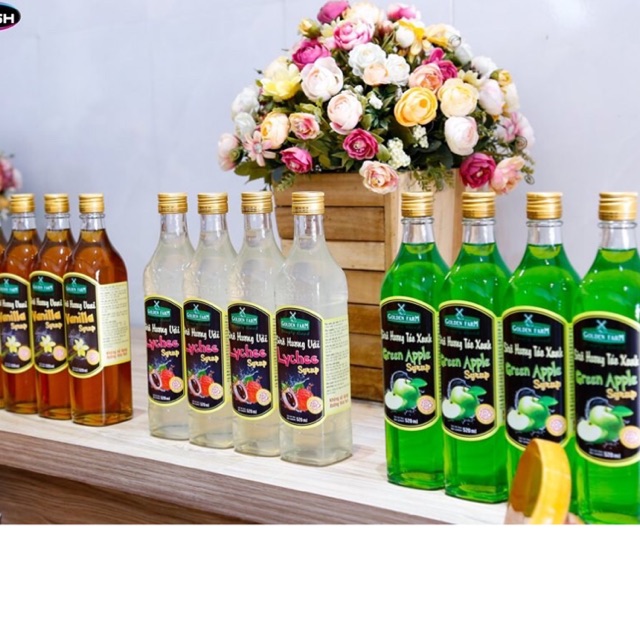 Siro Golden Farm chai thuỷ tinh đủ các vị 520ml