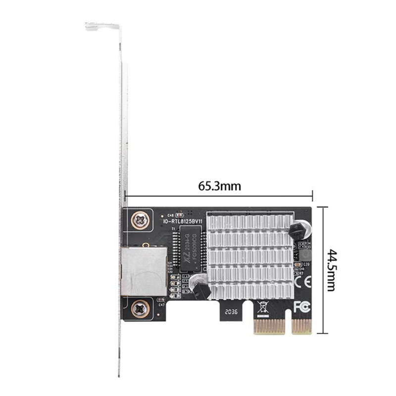 Card Mạng Gigabit PCIEx1 2.5G Kèm 1 Cổng 2500Mbps PCIe 2.5Gb RJ45 LAN Thẻ
