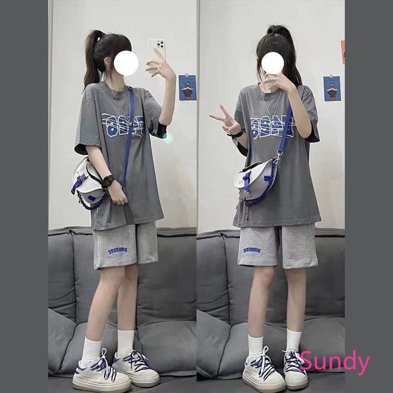 Set Áo Thun Ngắn Tay Plus Size + Quần Short Thời Trang Mùa Hè Cho Bé Gái