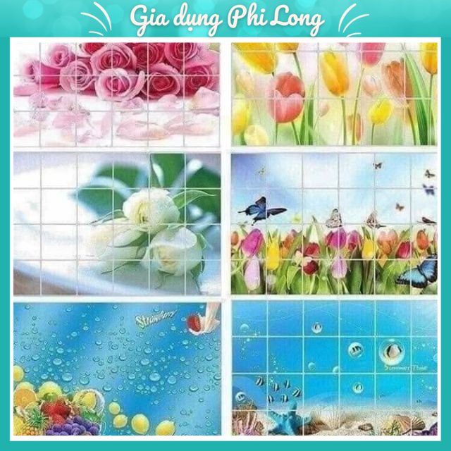 Tranh dán tường bếp 3d (khổ 60×90, giao mẫu ngẫu nhiên)