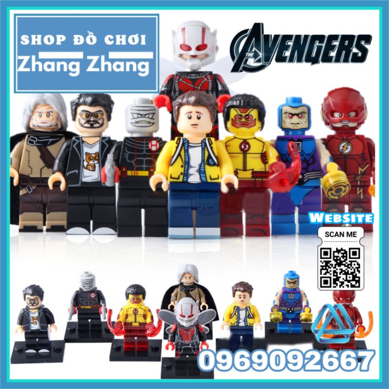 Đồ chơi Xếp hình Flash Wasp Hush gồm Mongul Peter Parker - Tony Stark - Ego Minifigures Xinh X0134