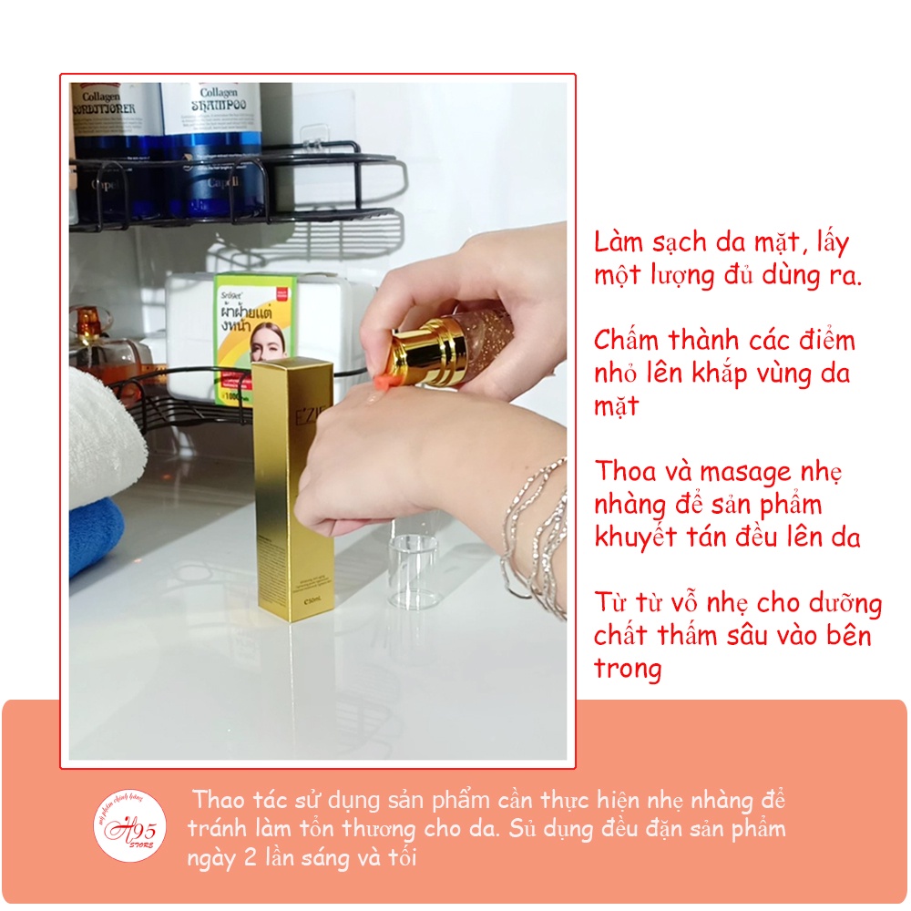 Serum Ezie tinh chất vàng 24K &amp; Collagen dưỡng ẩm chống nhăn ngăn ngừa lão hóa cao cấp Hàn Quốc