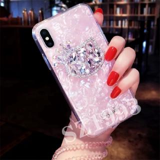 Ốp lưng nhũ xà cừ hình đính đá cho điện thoại iPhone x / 8 / 7 / 6 / 6S Plus