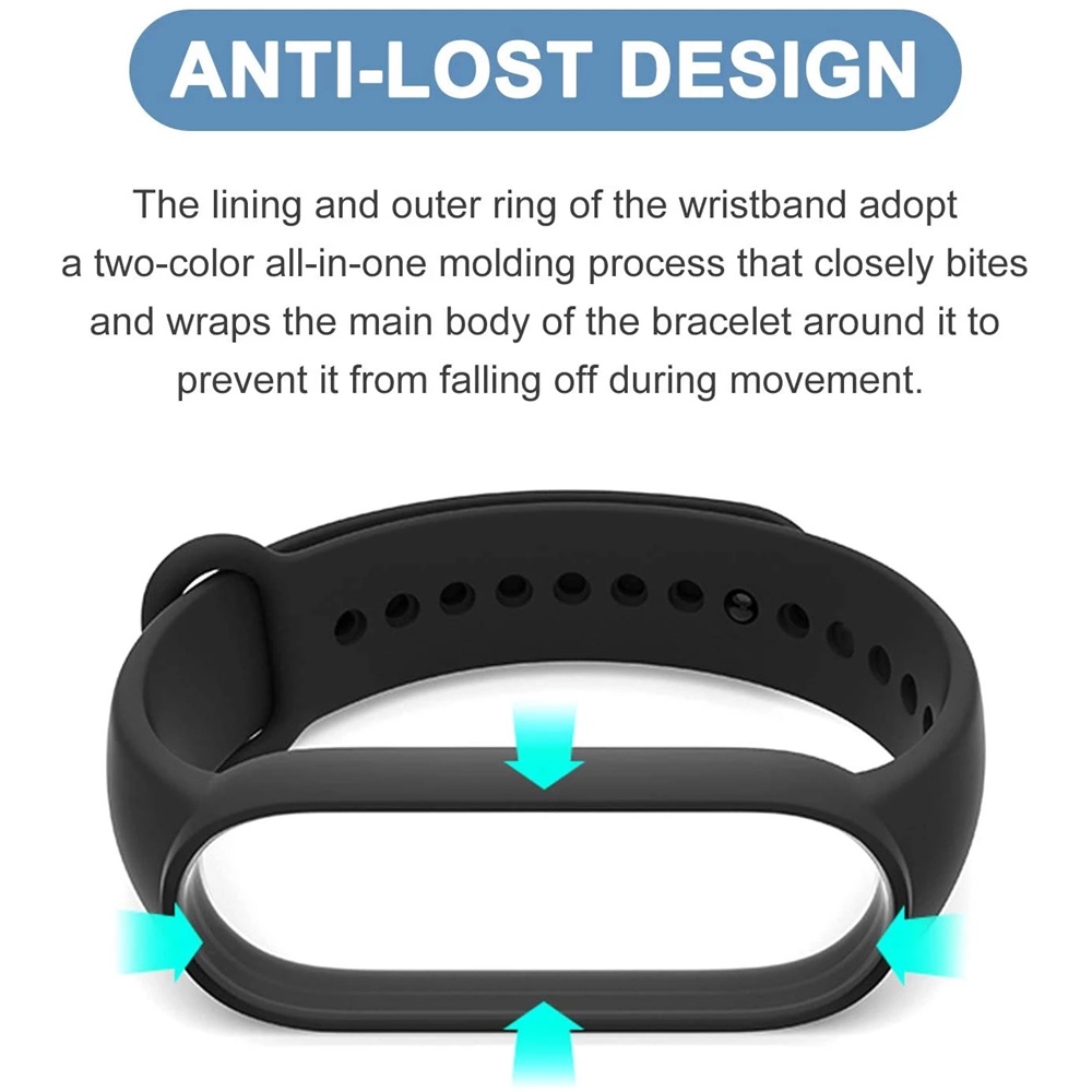 Dây Đeo Silicone Mềm Kèm Miếng Dán Bảo Vệ Cho Đồng Hồ Thông Minh Xiaomi Mi Band 7