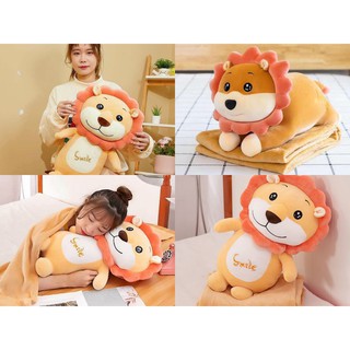 FREESHIP50K💫BỘ GỐI MỀN VĂN PHÒNG HÌNH THÚ💫HÀNG NHẬP 💫 CHĂN GỐI VĂN PHÒNG HÌNH SƯ TỬ