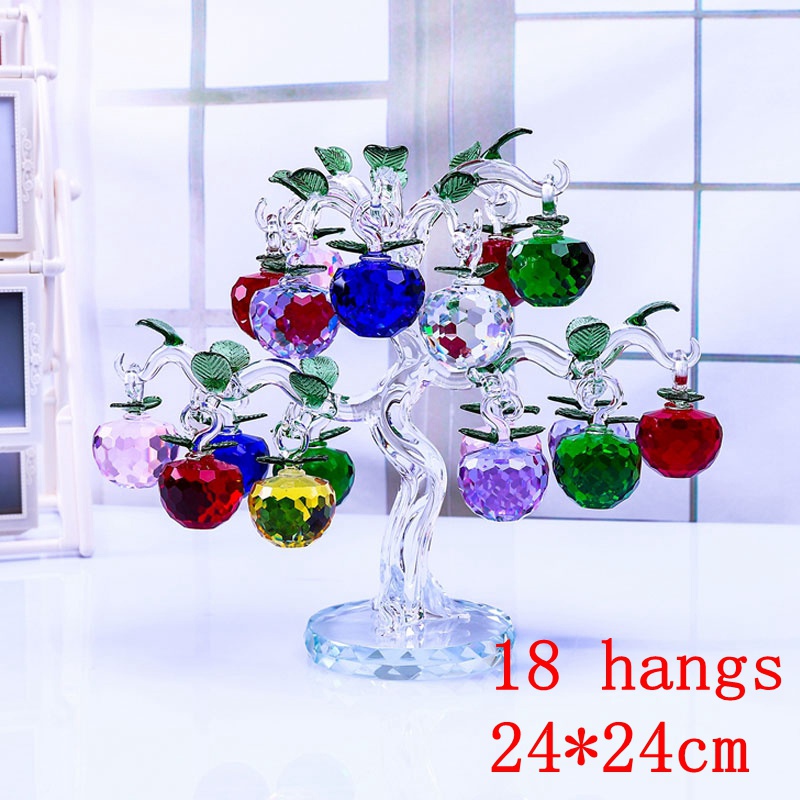 Cây táo treo 18 quả pha lê thủy tinh dùng trang trí phòng khách đám cưới