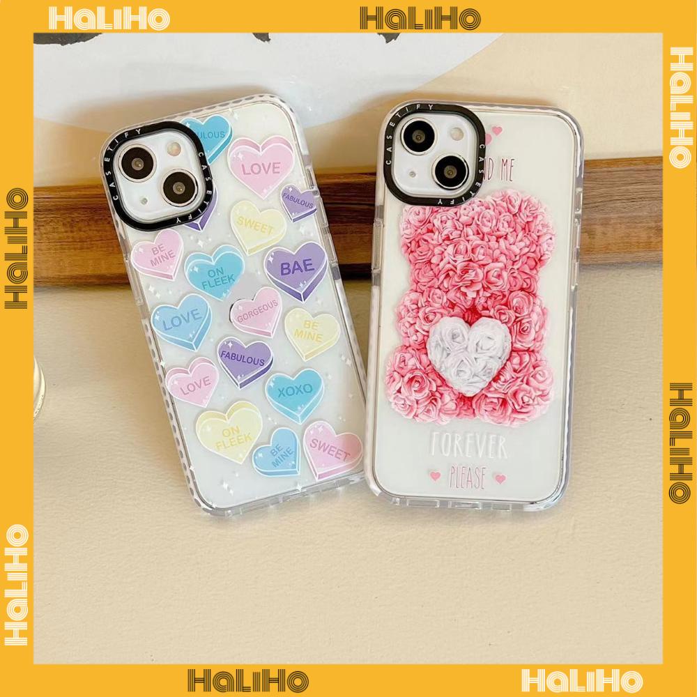 iPhone Case Silicone Soft Case Clear Case Thickened Shockproof Protection Camera Love Bear Cute Compatible For iPhone 11 iPhone 13 Pro Max iPhone 12 Pro Max iPhone 7 Plus iPhone xr