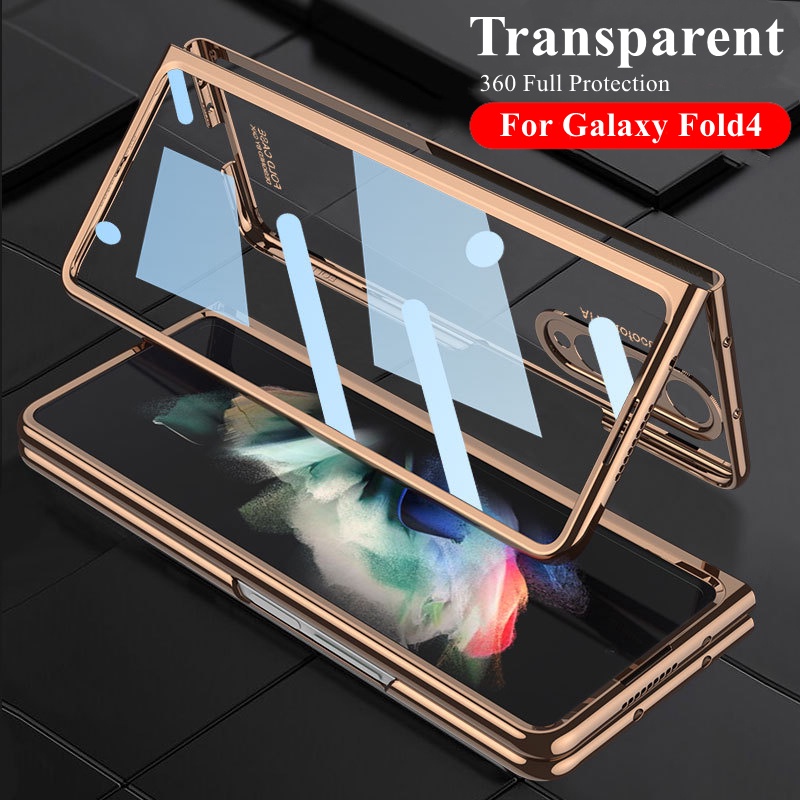 Ốp Điện Thoại Kính Cường Lực Cứng Trong Suốt Viền Kim Loại Cho Samsung galaxy Z Fold 4