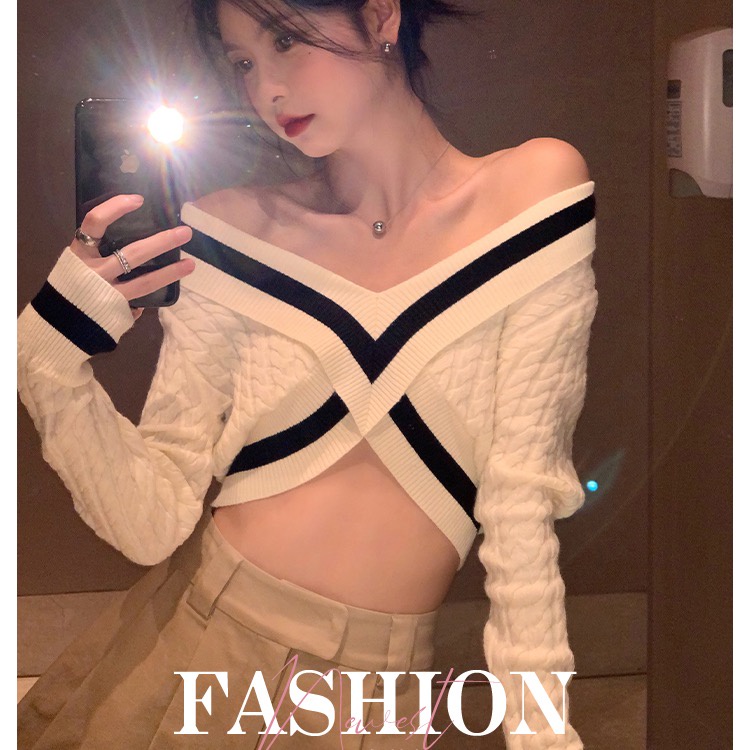 Áo lửng kumikumi tay dài hở vai thời trang dành cho nữ