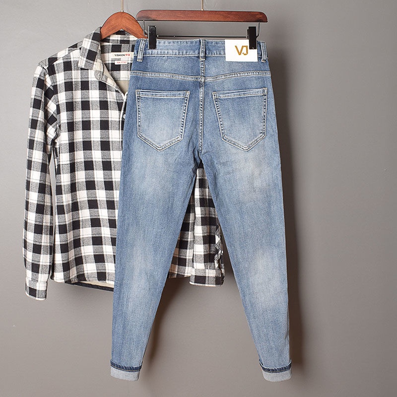 Quần Jean Dáng Ôm In Chữ Cá Tính Trẻ Trung Cho Nam