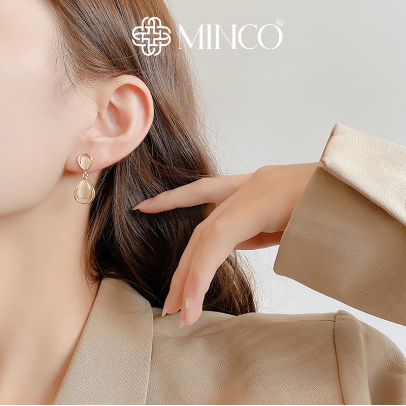 Bông tai nữ Minco Accessories Hạt Sương phụ kiện thời trang đẹp phong cách thanh lịch BT122