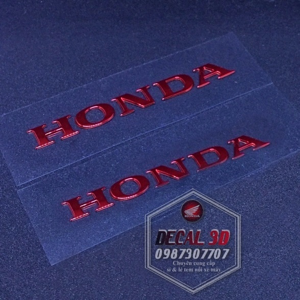TEM HONDA CHỮ NỔI MÀU ĐỎ 8 CM HÀNG CAO CẤP SIÊU NÉT - 1 CÁI