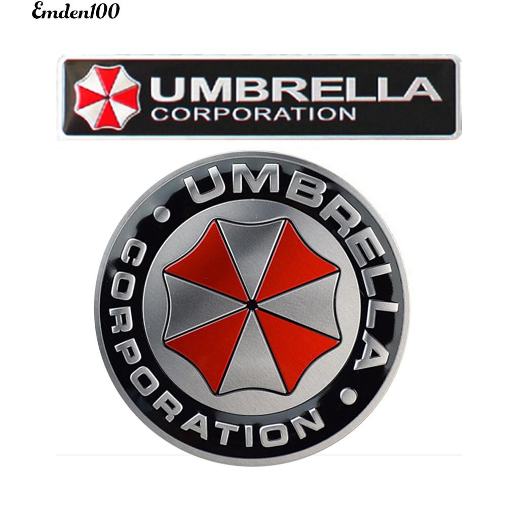 Miếng dán hợp kim nhôm họa tiết chữ Umbrella Corporation trang trí xe ô tô độc đáo