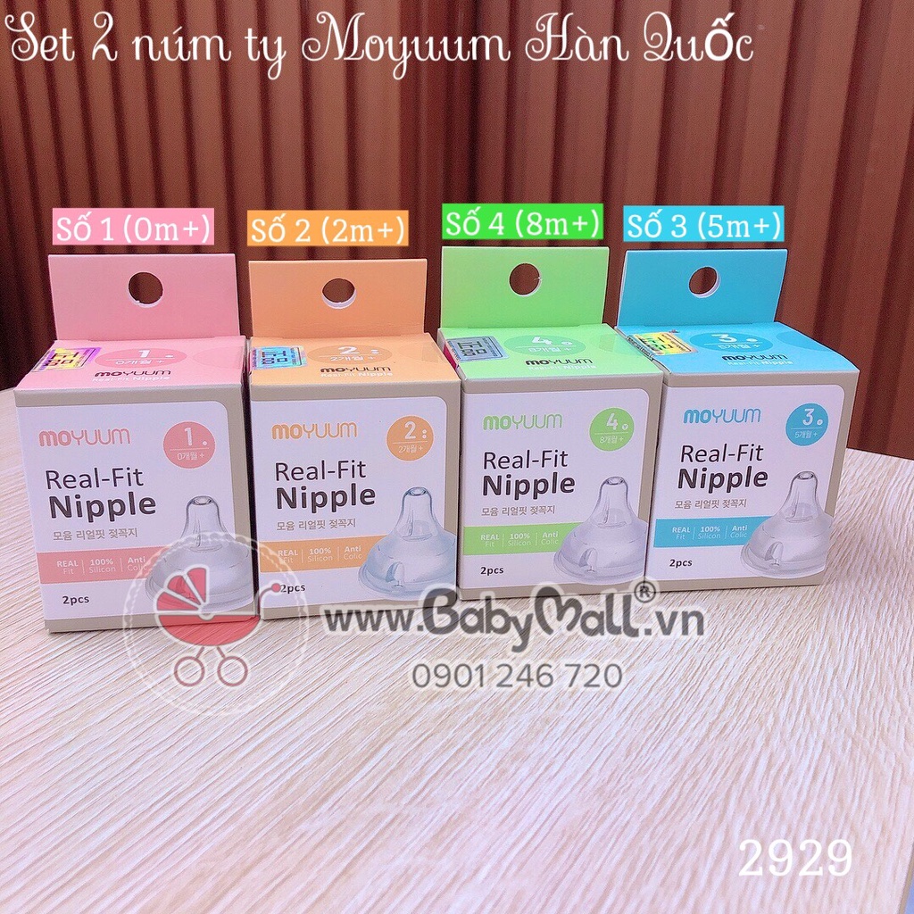 Núm ty thay bình sữa Moyuum/Gross mimi/Mother-K
