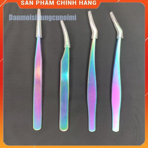 Nhíp nối mi cao cấp Japan, nhíp volume, thẳng, cong, cá heo... màu xanh tím tráng gương, Inox siêu cứng.