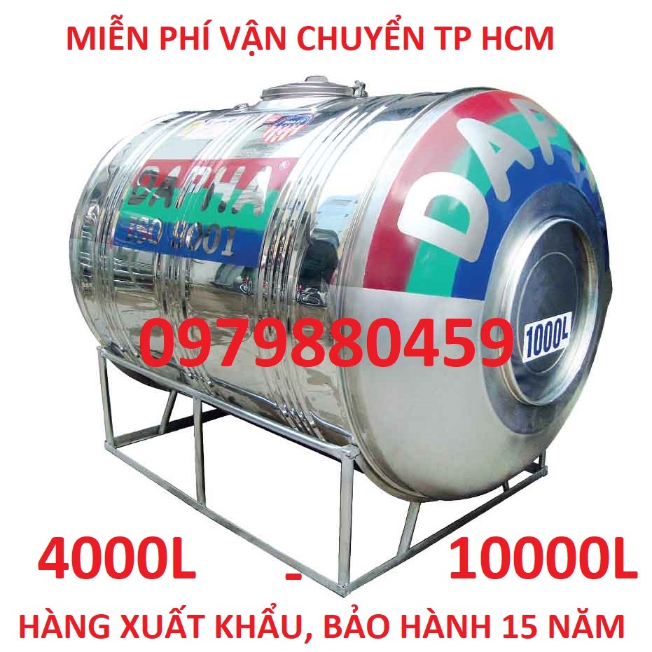 Bồn nước nằm, téc  nằm Dapha R SUS304 xuất khẩu 4000L-10000L