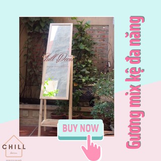 Gương soi toàn thân di dộng khung gỗ - Gương kệ Chill decor - bảo hành 1 đổi 1