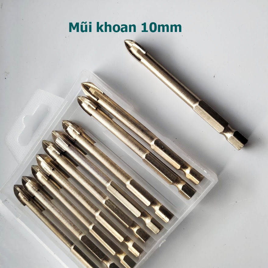 Mũi khoan Gạch men - Kính - Tường 4 cạnh chuôi lục giác