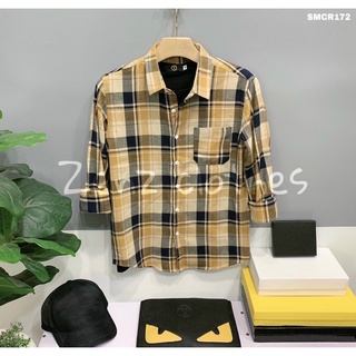 Áo Sơ Mi Tay Dài Kẻ Sọc Caro Thời Trang Nam Hàn Quốc