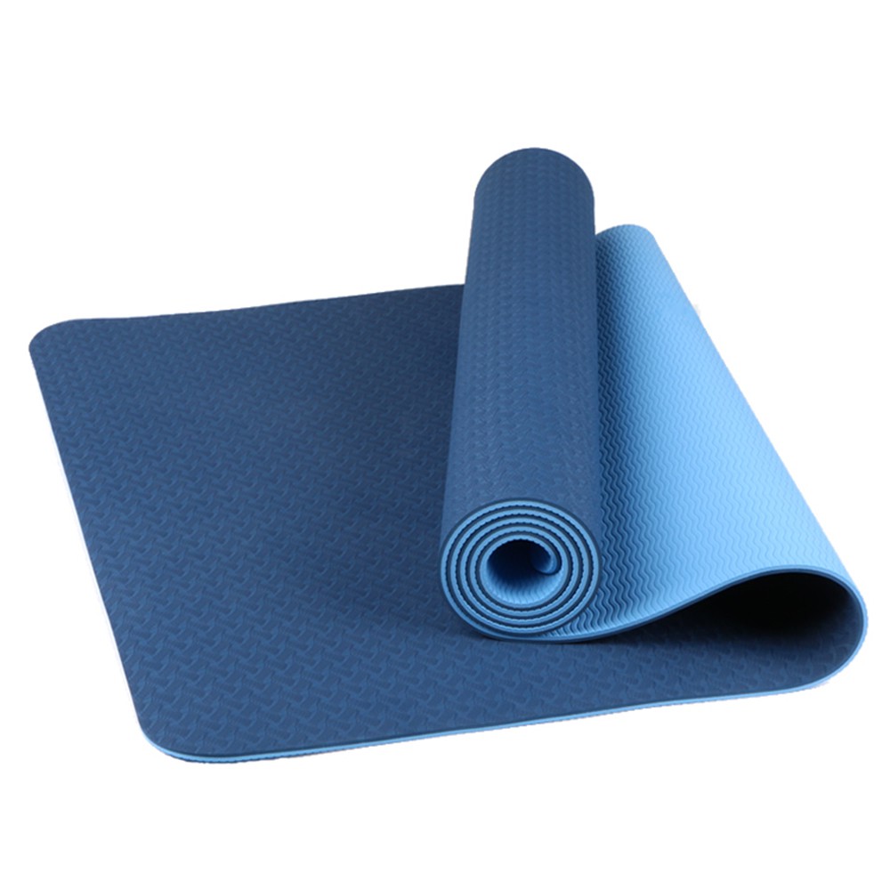 Thảm tập Yoga, tặng kèm túi lưới TPE 2 Lớp 6mm, thảm tập gym yoga 8mm