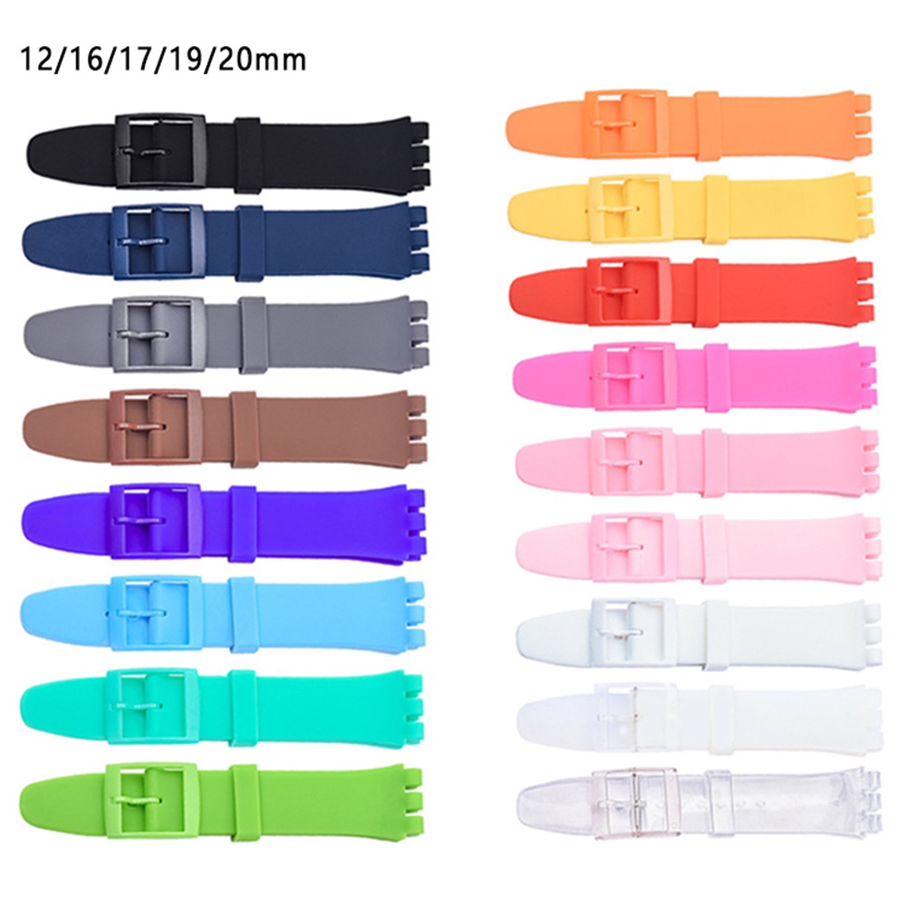 Dây Cao Su Silicone Thay Thế Cho Đồng Hồ Thể Thao 12mm 16mm 17mm 19mm 20mm