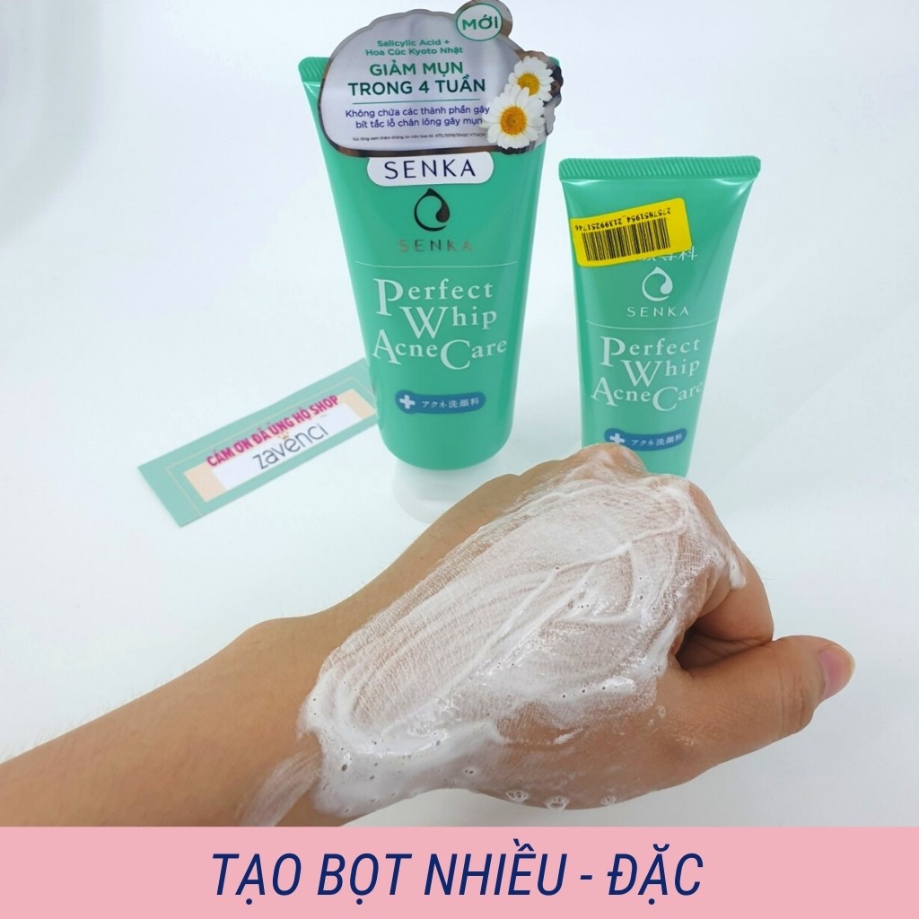 Sữa Rửa Mặt RM02 SENKA Tơ Tằm Perfect Whip Facial Foam Wash Cho Mọi Loại Da (120g)