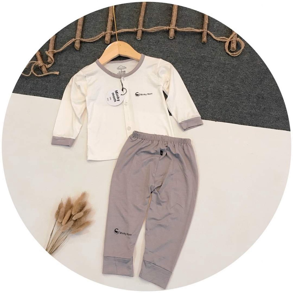 Bộ Dài Tay Minky Mom Chất THUN LẠNH Mở Cúc Phối Màu Cực đẹp Cho Bé TD-TR05