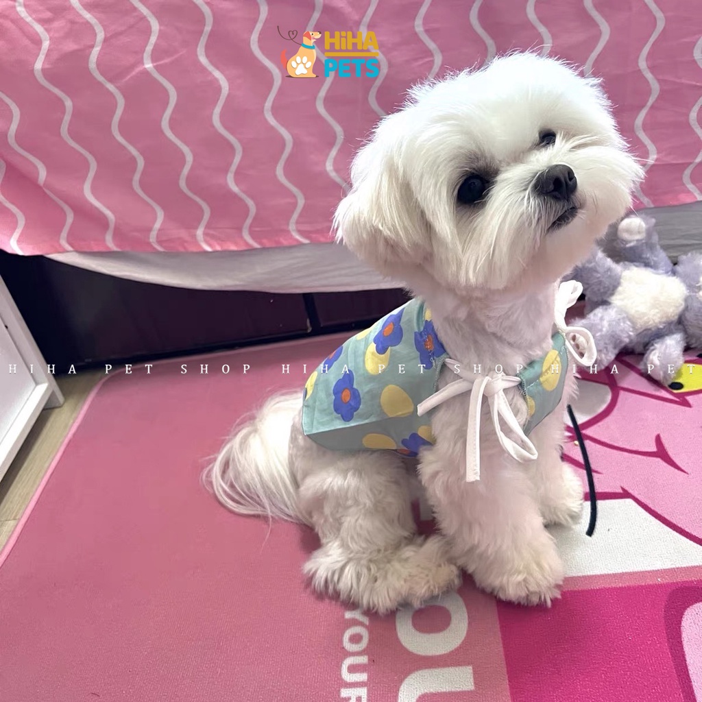 Váy Áo Cho Chó Mèo Dễ Thương Dây Cột Hoa Mùa Hè Quần Áo Cho Thú Cưng Mát Mẻ Hihapet.