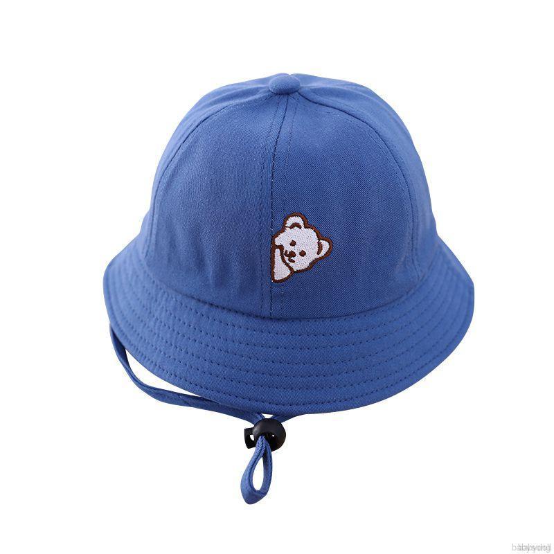 Nón tai bèo chống gió chống nắng thêu hình gấu dễ thương dành cho bé