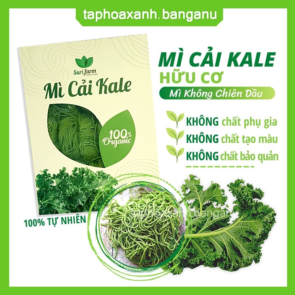 Mì Cải Kale Hữu Cơ SuriFarm⚡FREESHIP⚡Mì Ăn Kiêng.Giảm Cân.Mì Cho Bé Ăn Dặm.Giàu Chất Xơ