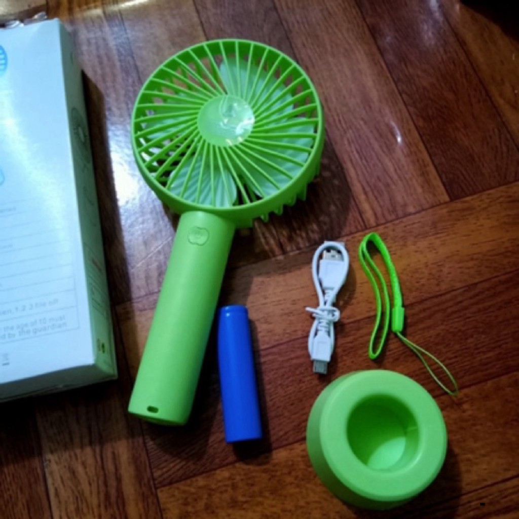 Quạt Tích Điện Mini Cầm Tay 3 Chế Độ Gió