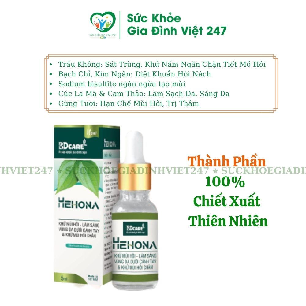 Hehona 5ml - BDcare Serum Khử Mùi Hôi Nách Hôi Chân Suckhoegiadinhviet247