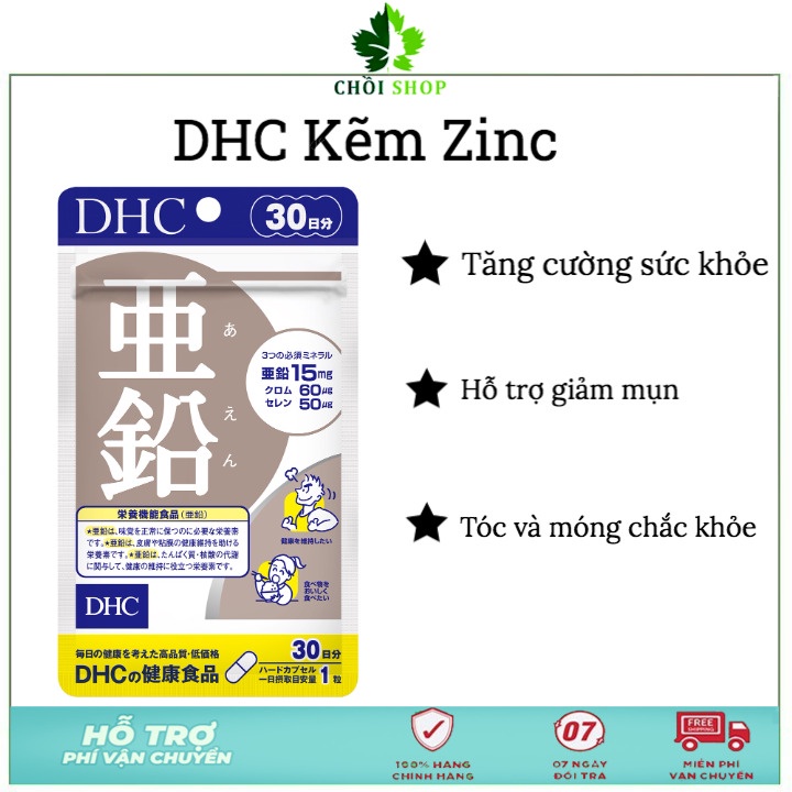 Viên uống DHC Kẽm Zinc 30 ngày Nhật bản