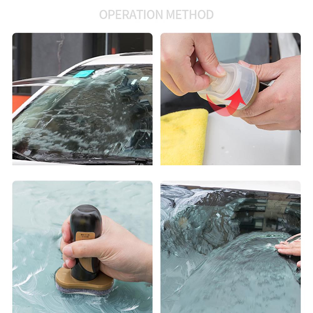 ღfengciღCar Glass Polish Paste Cleaning Paste Wax Glass Care Oil Remover Window Film Oil-Proof Film Agent Water Hydrophobic Paint for Auto 100mL