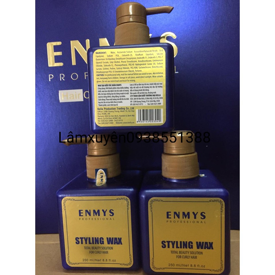Wax tạo kiểu, giữ nếp tóc uốn, Siêu Xịn ENMYS 250ml  tạo kiểu tóc , định hình kiểu tóc, mùi thơm dịu nhẹ