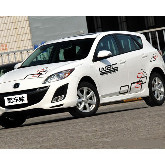 Bộ Tem Decal WRC ô Vuông Dán Sườn Xe ô Tô  MS-101