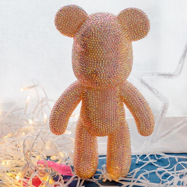 Gấu đính đá Bearbrick handmade size 18cm - cao cấp cho mọi lứa tuổi