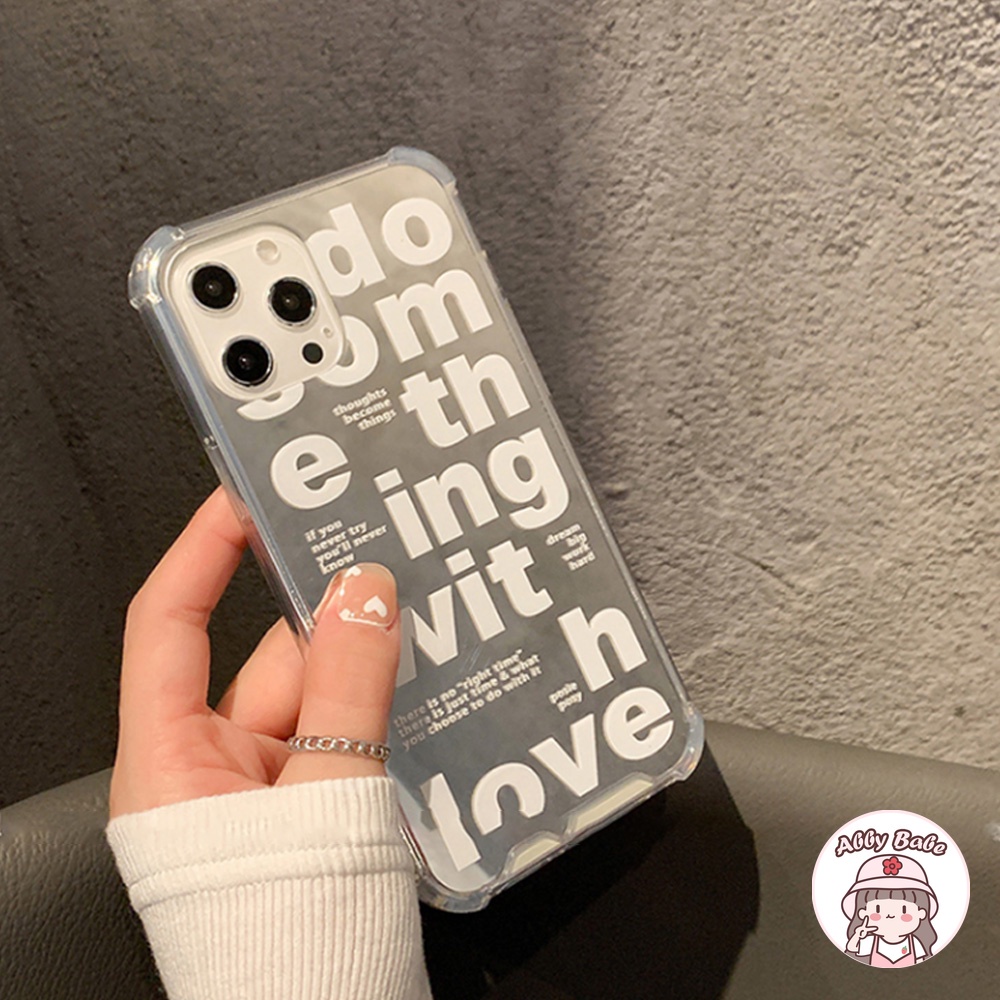 Ốp Điện Thoại TPU Mềm Trong Suốt Chống Sốc In Chữ Đơn Giản Cho IP 13 12 11 Pro Max X XS XR 8 7 Plus