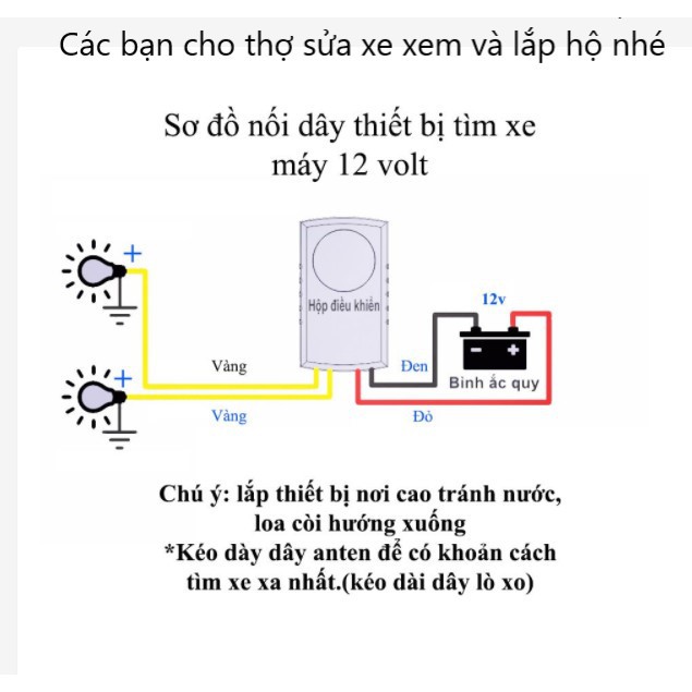 Chìa khóa báo vị trí để xe máy và chống mất trộm (Hú lên và sáng xi nhan)